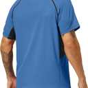 EZRUN Men's UPF 50+ Swim Shirts Cooling Rash Guard for Fishing Surf Beach (Blue, XXXL)