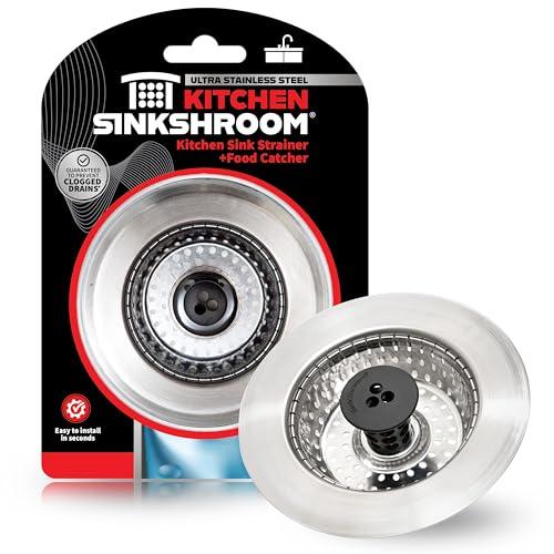 Kitchen SinkShroom Revolutionary Clog-Free Stainless Steel Sink Strainer, Chrome (Gray, Pack of 6)