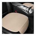 Augeny 2 PCS Front Car Seat Covers Cushion Pad, Breathable Anti-Slip Auto Front Seat Protector Mat with Storage Pocket, Front Seat Cushion Cover for Car and Office, Car Accessories (Beige, Fabric)