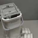 JOYMOOP Mop  with Wringer Set, Flat Squeeze Mop Flat Head, Dust Mops for Wall Cleaner with Long Handle, Hands-Free Microfiber Mops for Floor Cleaning - White (Large White  #2 + 60" Flat Mop + 4 Pads)