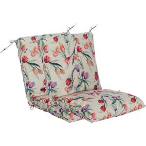 Set of 2 Outdoor Dining Chair Cushions, Patio Seating Cushions, 38x18x4.5 inch, for Garden Patio Furniture (Tulip)
