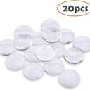 20PCS Transparent Glass Cabochons, Clear Glass Dome Tile Cabochon Half Round Flat Clear 1.57 Inch Non-calibrated Round for Photo Pendant Making DIY Decor Souvenir Gift