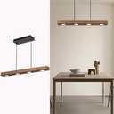 Farmhouse Dinning Pendant Light Fixture, Vintage Ceiling Pendant Lighting, Natural Wood LED Modern Chandelier, Suspension Hanging Lamp for Living Room, Dinning Room, Kitchen Island, Restaurant etc.