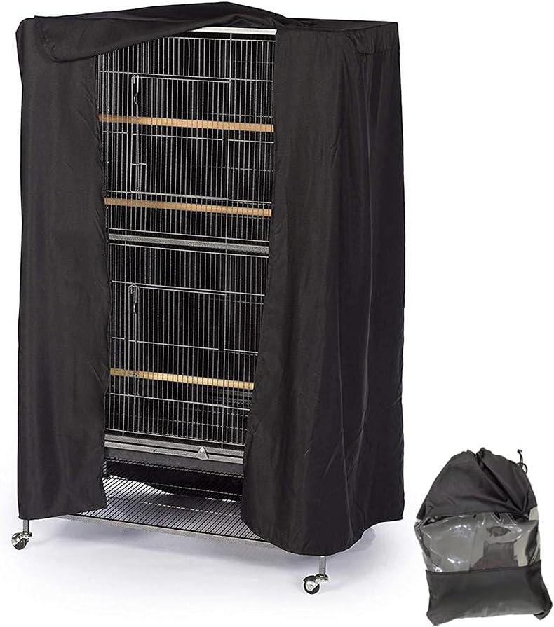 Bird Cage Covers for Night Large Birdcage Protection Blackout Breathable Washable Waterproof Material Universal Fit Black