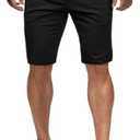 HUNGSON Men's Slim Fit Shorts Stretch Chino Short Pants 30