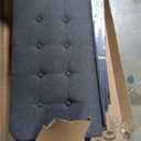 Likelalaso California King Size Bed Frame with Upholstered Headboard, 14 inch Metal Bed Frames, Steel Slat Support, Noise Free, No Box Spring Needed, Easy Assembly, Black/Gray