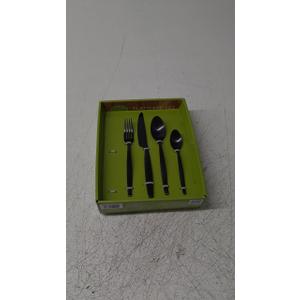 Matte Black Silverware Set, Bysta 20-Piece Stainless Steel Flatware Set Cutlery Set Service For 4, Satin Finish, Dishwasher Safe, Nice Gift Box