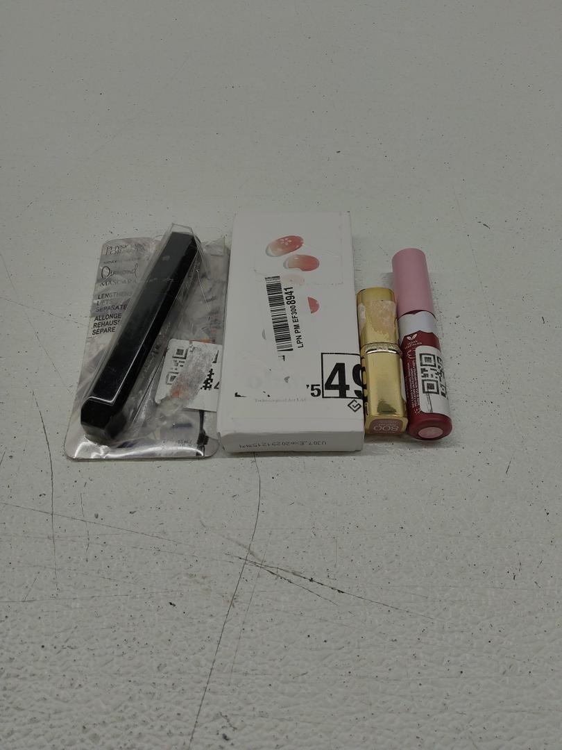 Physicians Formula Mineral Wear Diamond Mascara Black Diamond; L'Oreal Paris Colour Riche Original Creamy; ohora Semi Cured Gel Nail Strips; COVERGIRL Clean Fresh Yummy Plumper Lip Gloss