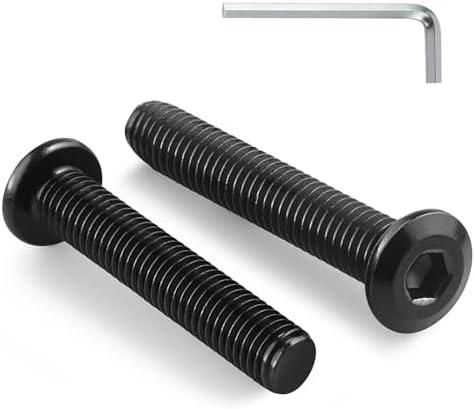 BNUOK M6-1.0 x 45mm Flat Head Hex Socket Cap Screws Bolts 20Pcs, M6 Bolt 304 Stainless Steel Black Zinc Plated, Full Thread, with Hex Spanner