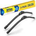 20"-2 Pack Windshield Wiper Blades Replacement For Ford F150 F250 F350 F450 F550 2008-1999 Expedition 2006-1999 Explorer 2010-2005 Mustang 2004-1999 /Chevy Blazer S10 2004-1999 +More (20"+20"(Fit U & J Hook))