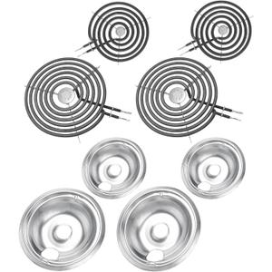 COZZIVITA GE Drip Pans and Stove Burner Element Unit Set, Perfectly Fit WB30M1 & WB30M2 Replacement for GE Hotpoint Stove Top