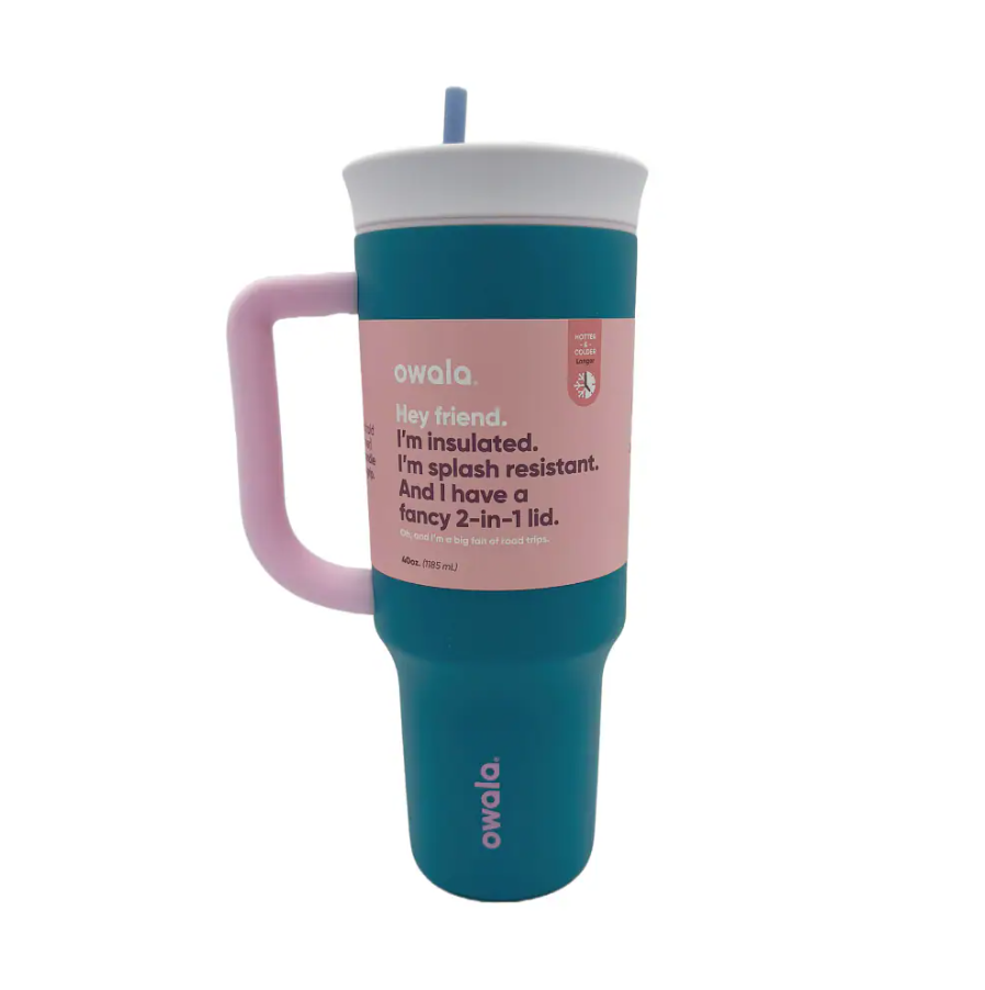 Owala® 40 oz Travel Tumbler SS Tickle Me Teal