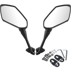 Mokuo Motorcycle Rear View Mirrors Compatible with CBR 600 F4 F4I CBR600RR CBR1000RR CBR300R CBR500R CBR900 CBR919 CBR929 CBR954 VTR1000 GT125R GT250R GT650R GT650S Convex Mirrors Black
