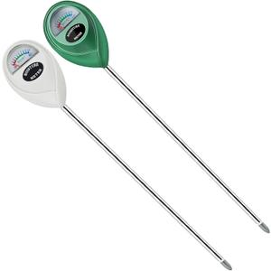Soil Moisture Meter, 2 Pack Long Probe Soil Moisture Monitor for House Plants, Soil Hygrometer Moisture Sensor for Indoor & Outdoor, Garden, Farm, Lawn Plant Care, No Battery Needed(Green + White)