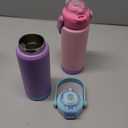 Fimibuke Kids Insulated Water Bottle with Pop-Open Straw & Spout 2-in-1 Lid, 18oz Leak Proof 18/8 Stainless Steel Vacuum Tumbler, BPA-Free Kids Cup For Travel School Boys Girls Toddler 2Packs Macaron