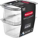 Rubbermaid Brilliance BPA-Free Food Storage Containers, Medium Deep, 4.7 Cup, 2-Pack, Airtight & Leak-Proof, Microwave & Dishwasher Safe