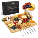 SMIRLY Charcuterie Boards Set, Large Cheese Board Set, Natural Bamboo Charcuterie Tray Cheese Platter with Accessories - Housewarming Gifts New Home, Wedding & Bridal Shower Gifts for Women, Couples
