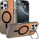 Cute Case for iPhone 16 Pro Max Case with Stand for Women Girls Men [Compatible with Magsafe] Aesthetic Glitter Sparkly Bling Magnetic Phone Cover with Camera Lens Kickstand, Iridescent Black