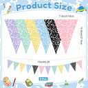 Tiamon 5 Pcs Composition Notebook Banner Classroom Decor Back to School Banner Decoration Colorful Composition Pennant Bunting 49.2 ft Pastel Triangle Flag for First Day of School Party Decoration, 15 Meters/49.2 feet