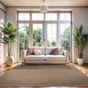 CAMILSON Easy Jute Rug 4x6, Indoor Outdoor Natural Color Fiber Area Rugs for Living Room Patio and Bedroom Rug Herringbone Seagrass Woven Design Easy-Cleaning, Washable Outside Carpet Alfombras 4 x 6