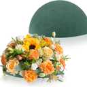 2 Pcs Floral Foam Half Balls, 7.5"W x 3.7"H Half Round Green Dry & Wet Flower Foam for Fresh or Artificial Flower Arrangements, Florist Foam for Craft Supplies,Wedding, Birthdays, Home Decor