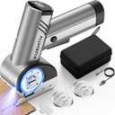 4.2V Electric Cardboard Cutter, 320RPM Cutting Speed Ergonomic Electric Scissors with 3 Blades & Storage Bag, LED Display Electric Box Cutter for Cardboard, Carpet, Rope, and Blister Package