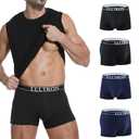 LLLTRON Mens Incontinence Underwear Washable 150ml Absorbent Leak Proof Underwear for Men Bladder Leak with Front Fly Reusable Mens Urinary Incontinence Boxer Briefs 4pack