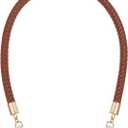 PATIKIL Braided Purse Straps 62cm / 24", PU Leather Handbag Handles Replacement with Golden Buckle for DIY Purse Handbag Tote Making Accessories, Brown