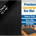 Rubber Bar Mats for Countertop by ProTensils - 18" x 12" Black Bar Mats for Bartending, Bar Service Mat, Home Bar, Coffee Bar Mat Spill Matt (2 Pieces)