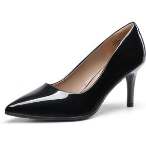 DREAM PAIRS Women's High Stiletto Heels Closed Pointed Toe Dress Pumps Shoes for Wedding Work Office Business, 3 Inches (11, Black/Pat)