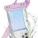 CaseMate 2 Pack Soap Bubble IP68 Waterproof Phone Pouch  Floating Waterproof Phone Case w/Crossbody Lanyard  Compatible w/All Devices, Touchscreen Friendly  Iridescent