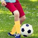 ZEPOHCK 2 Pairs Kids Non Slip Football Knee Length Socks Football/Hockey Grip Socks Suitable For Boys and Girls Aged 6-12 (Yellow)