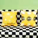 ONWAY Summer Pillow Covers 18x18 Farmhouse Lemon Hello Sunshine Outdoor Throw Pillows Yellow Summer Patio Decorations Cushion Case for Sofa Couch Set of 2