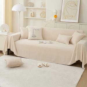 Reversible Sofa Cover Blanket Sectional Couch Cover Sheet Blanket for 3 Cushion Couch, Machine Washable Scratch-Proof Furniture Protector for Cats Dogs, 71 x150, Ivory (XX-Large) Reversible Sofa Cover Blanket Sectional Couch Cover Sheet Blanket for 3 Cushion Couch, Machine Washable Scratch-Proof Furniture Protector for Cats Dogs, 71 x150, Ivory (XX-Large)