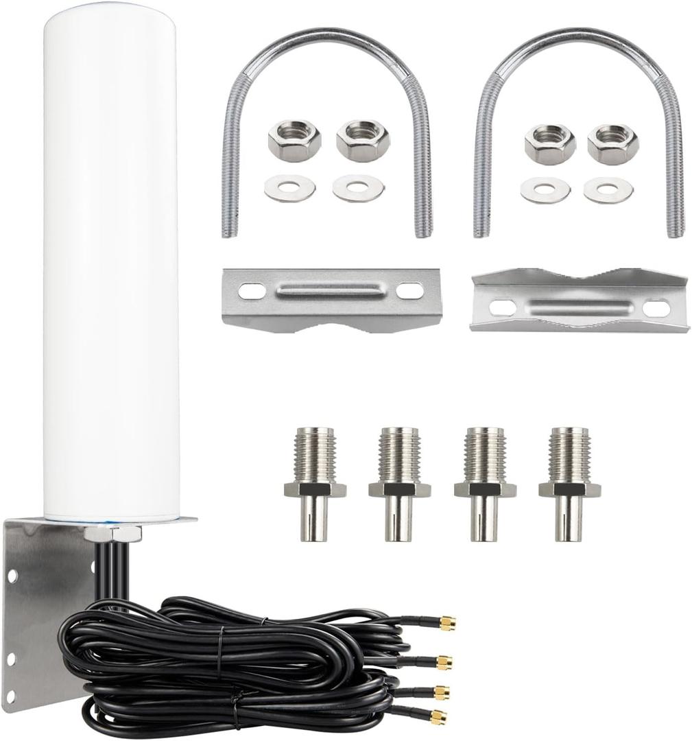 Boobrie 4x4 MIMO 4G LTE 5G Antenna 600-6000MHz Omnidirectional WiFi Antenna with SMA TS9 Connector 9.84ft RG58 Cable for T-Mobile Home Internet Verizon AT&T Modem Routers Gateways Hotspot Cellular