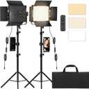 Photography Video Lighting Kit, Upgraded Bi-Color LED Video Studio Lights with Dimmable 2500k~8500k and 79" Light Stand for Camera Photo Recording Filming Stage Shooting Streaming YouTube TikTok