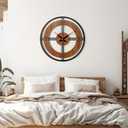 Large Wall Clock Decorative Wall Clock Round Kitchen Clock Farmhouse Kitchen Decor Rustic Clocks for Walls Farmhouse Silent Clock for Living Room Decor (Rustic)