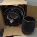 Kante 15.3"+11.6"+8.2" Dia Round Concrete Planter, Large Outdoor Indoor Planter Pots Containers with Drainage Holes and Rubber Plug for Home Garden Patio, Black