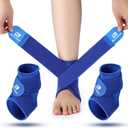 Honoson 2 Pcs Ankle Brace Kids Ankle Support for Sport Sprained Neoprene Breathable Compression Sleeve with Adjustable Wrap for Youth Child Boy Girl Plantar Fasciitis Achilles Tendonitis(Blue,S)