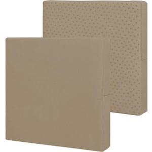 Easy-Going Waterproof Patio Cushion Covers 24x24x4 inch 2 Pack Replacement Non-Slip Outdoor Seat Cushion Slipcover with Zipper. Camel