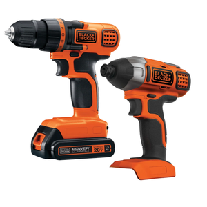 BLACK+DECKER 20V MAX Cordless Drill and Impact Driver, Power Tool Combo Kit with Battery and Charger (BD2KITCDDI)