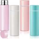 Irenare 5oz Mini Water Bottle Mini Insulated Stainless Steel Bottle Purse Water Bottle Cute Leak Proof Flask Keeps Drink Cold and Hot for Purse Women(White, Pink, Purple, Blue,4 Pieces)