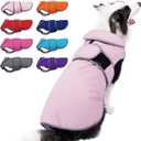 MIGOHI Warm Dog Coat Winter Dog Jacket,Waterproof Cold Weather Coats for Dogs,Fleece Jacket for Small Medium Large Dogs,Reflective Thick Fleece Vest with Leash Hole (Pink)