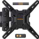 Perlegear Full Motion TV Mount for Most 2660 inch Flat or Curved TVs up to 82 lbs, Wall Mount TV Bracket with Articulating Arms, Tool-Free Tilt, Swivel, Extension, Max VESA 400x400mm, PGMF3