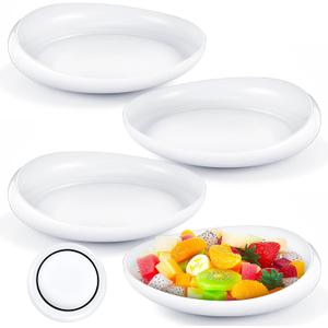 Hushee 4 Pcs Adaptive Scoop Plates 8 Inches Scooped Dish Suction Bowls with Silicone Anti-Slip Rubber Ring Eating Utensils for Elderly Disabled Handicapped from Parkinsons Dementia Stroke