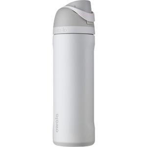FreeSip Insulated Stainless Steel Water Bottle with Straw for Sports, Travel, and School BPA-Free Sports Water Bottle, 24 oz, Shy Marshmallow (24 Ounces, Shy Marshmallow)
