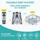 OCATO Baby Playpen: Foldable Playpen for Babies and Toddlers Large Play Pen Portable Playpen Fence Indoor Outdoor Kids Safety Area Travel Play Yard with 1 Storage Bag 4 Handlers 50 Balls (50" 50")