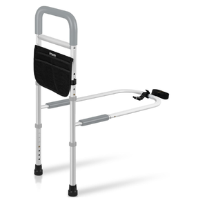 Panta Bed Rails for Elderly Adults Safety,Grey | ASTM F3186-17, foam-padded handle, support legs, fixing strap, storage bag, fits twin/full/queen/king