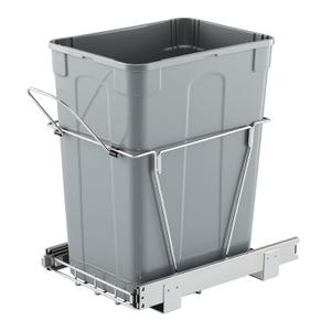 VEVOR Pullout Trash Can for Kitchen Cabinets, 35 QT Garbage Waste Recycling Bin, Under Mount Waste Container, with Heavy Duty Metal Full Extension Sliding System and Handle, for Sink, Under Counter, Grey 