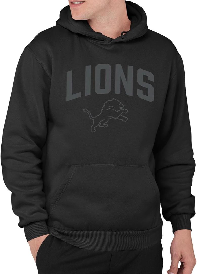 Junk Food Clothing X NFL-Blackout-Pro Football Team Logo Unisex Adult Hooded Fleece Sweatshirt for Men and Women (X-Large)